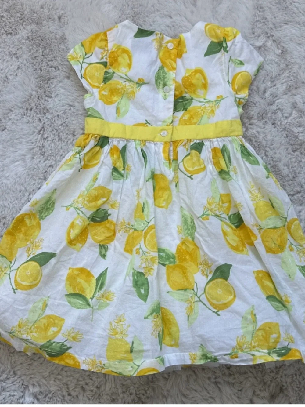 Gymboree Yellow Lemon-Print Dress with Yellow Bow size 3T